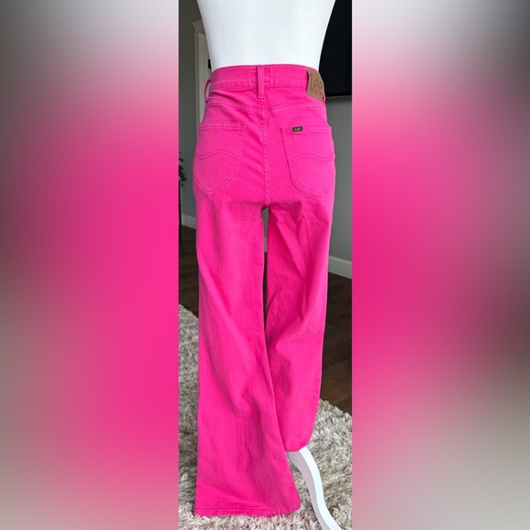 Lee SIZE 27 Hot Pink High Waist Flare Jeans Denim Pants - Picture 2 of 10